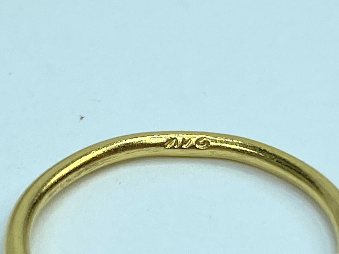 Handmade 24K yellow gold Hoop dangle earrings 18mm x 1.5mm JR949