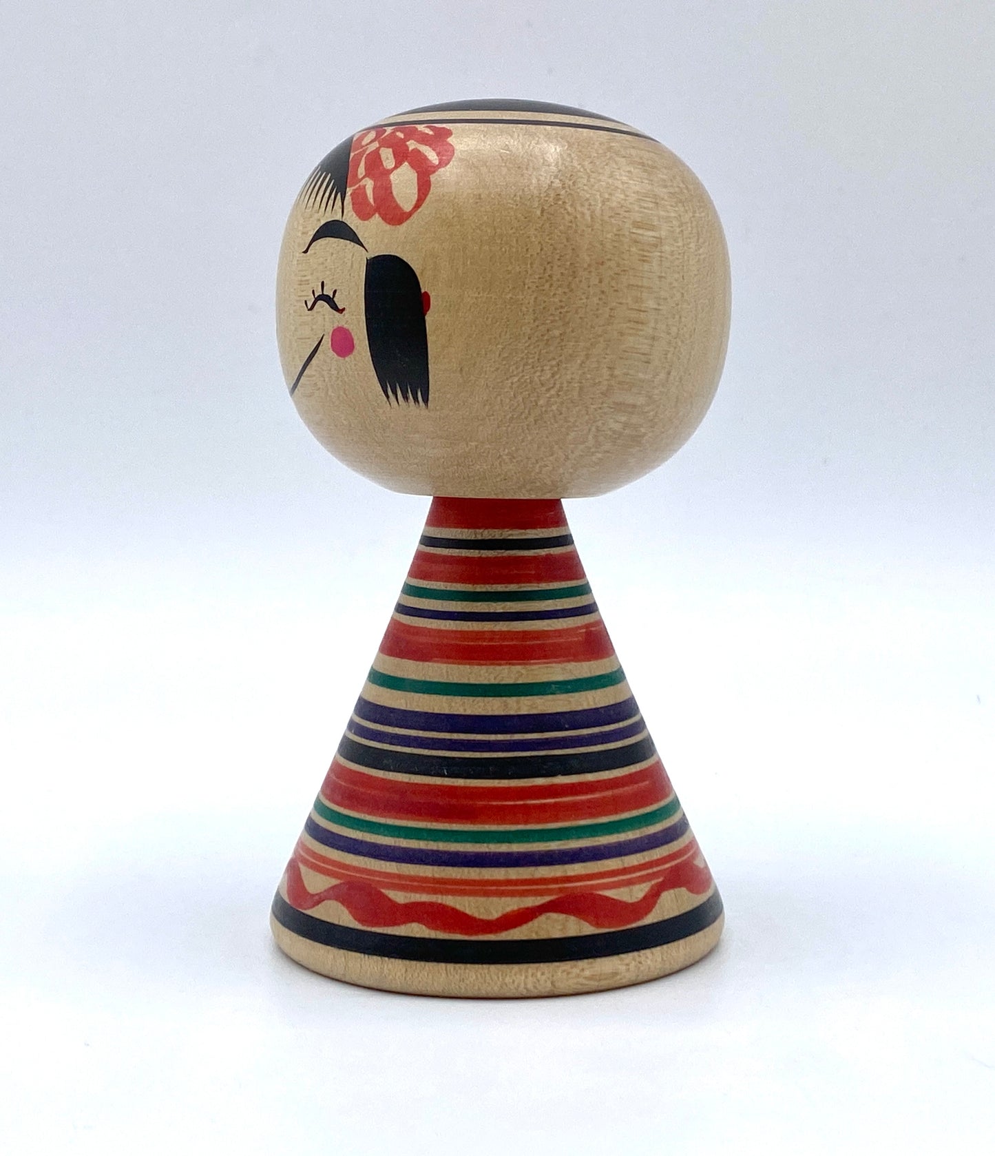 Japanese Kawaii Kokeshi Kunitoshi Abe "Hohoemi-gaeshi" Smile-Back & node KA029