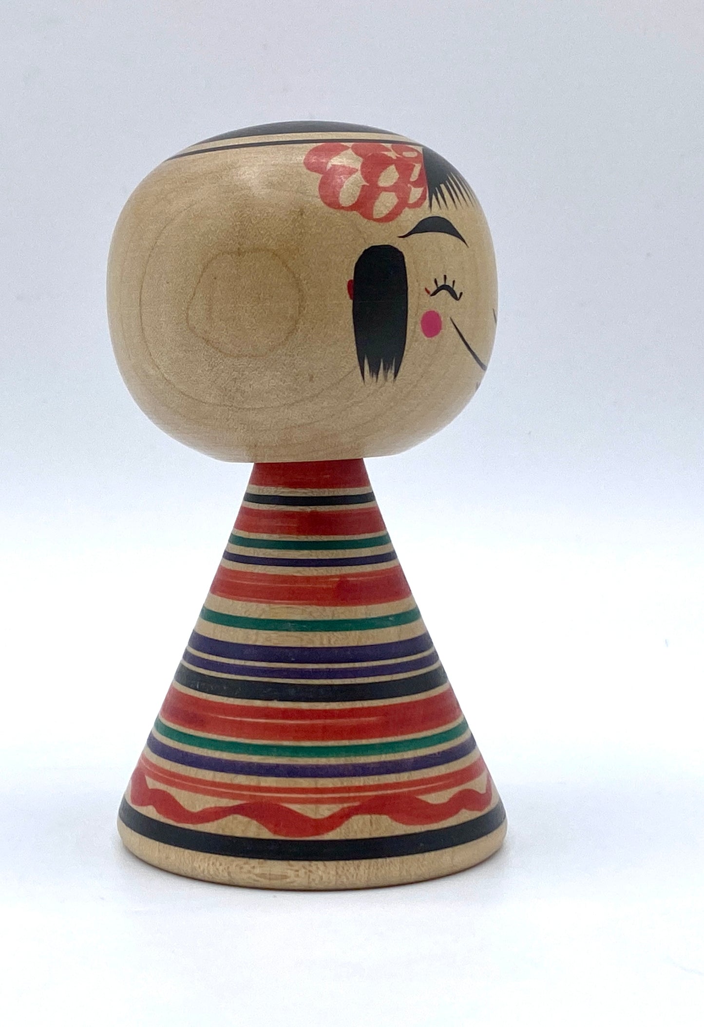Japanese Kawaii Kokeshi Kunitoshi Abe "Hohoemi-gaeshi" Smile-Back & node KA029