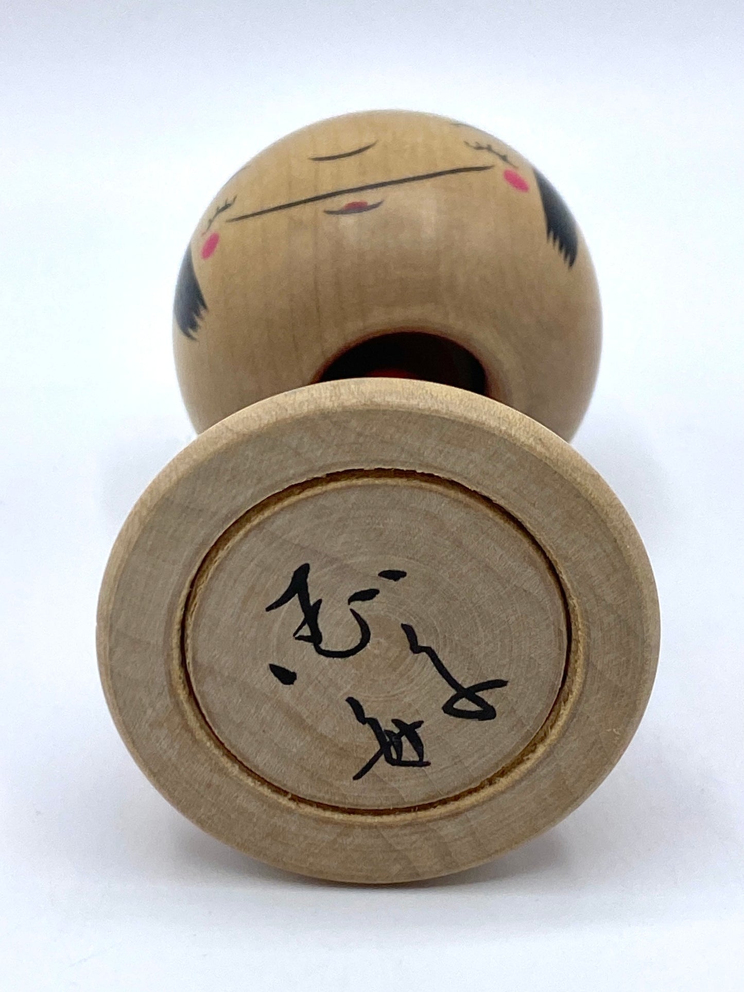 Japanese Kawaii Kokeshi Kunitoshi Abe "Hohoemi-gaeshi" Smile-Back & node KA029