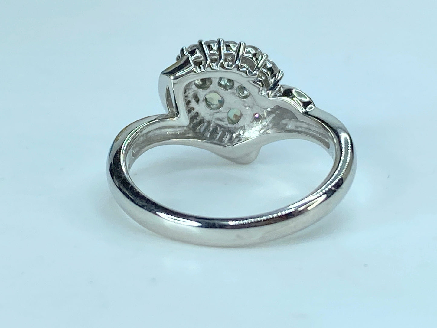 Platinum 0.55ct oval Alexandrite Diamond cluster ring 6.8g s6 JR397