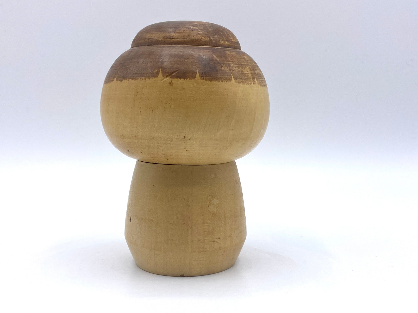 Adorable vintage Kokeshi little boy with flower outfit by Sansho