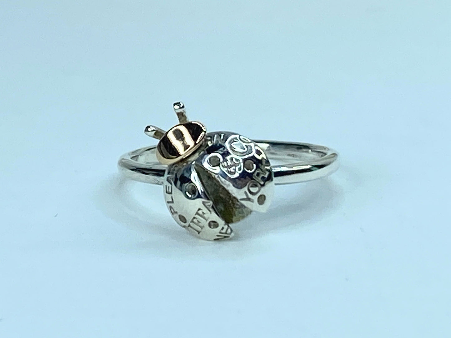 Tiffany & Co. 18K Sterling silver Two-Tone Love Bugs Ladybug Cocktail Ring JR957