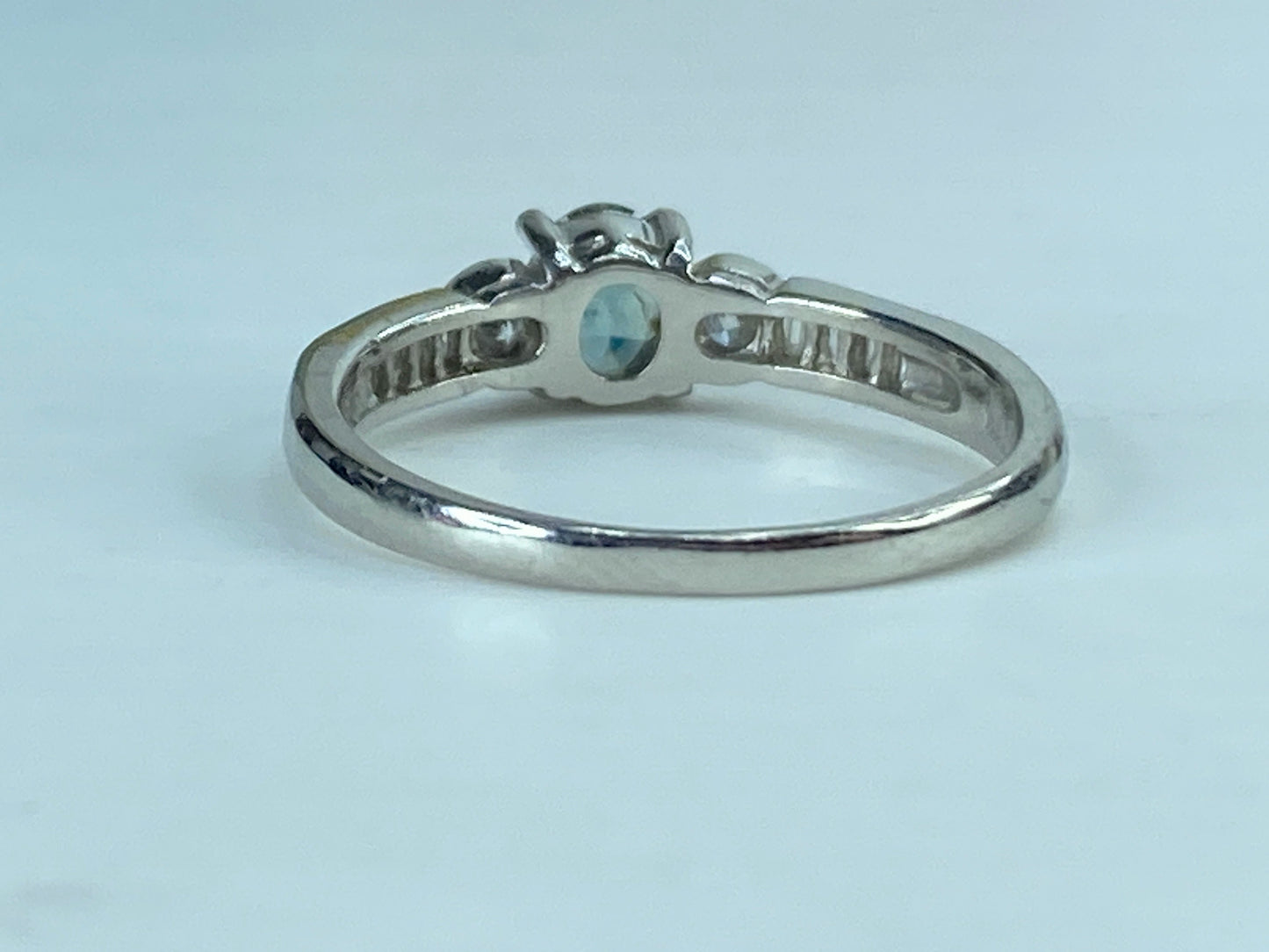 Natural 0.35Ct. Alexandrite & 0.25ct G/VS2 Diamond Platinum Ring 3.4g s7.5 JR403
