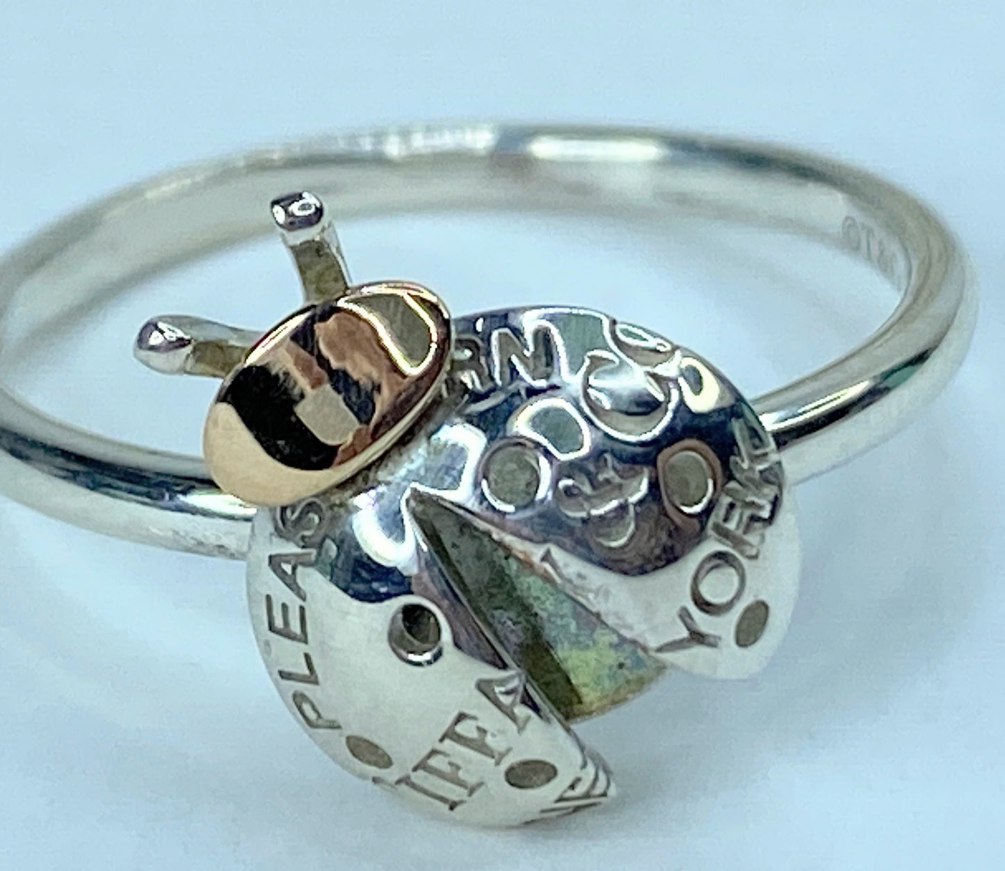 Tiffany & Co. 18K Sterling silver Two-Tone Love Bugs Ladybug Cocktail Ring JR957