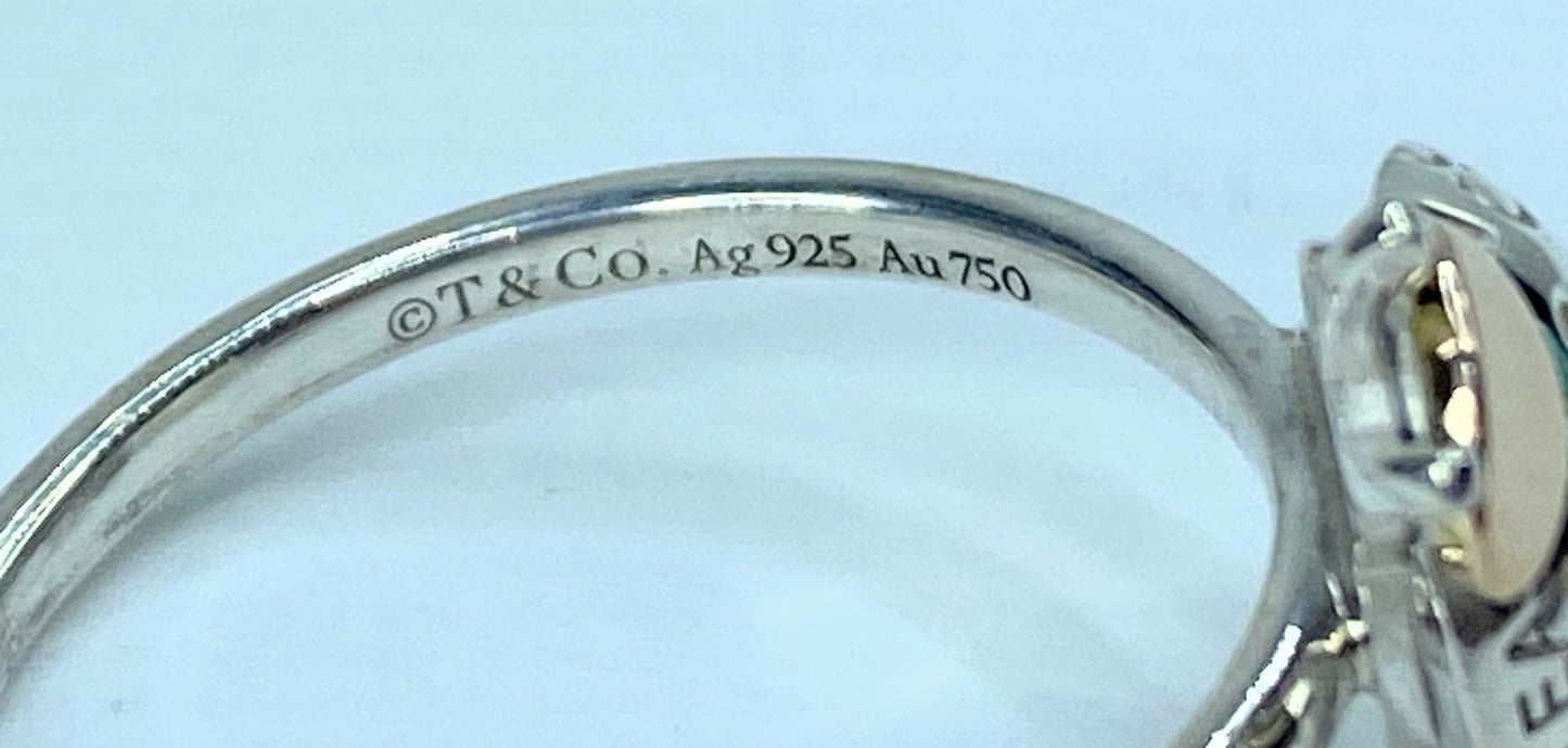 Tiffany & Co. 18K Sterling silver Two-Tone Love Bugs Ladybug Cocktail Ring JR957
