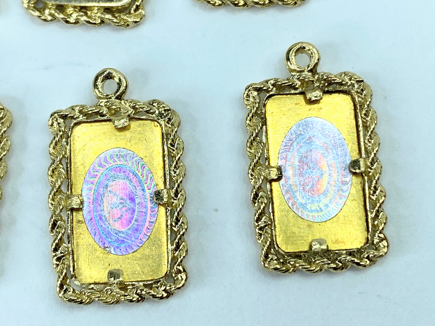 1.00gram Fine Gold Bar in 14K Gold Frame Vintage Charm/Pendant 2.4gm JR960