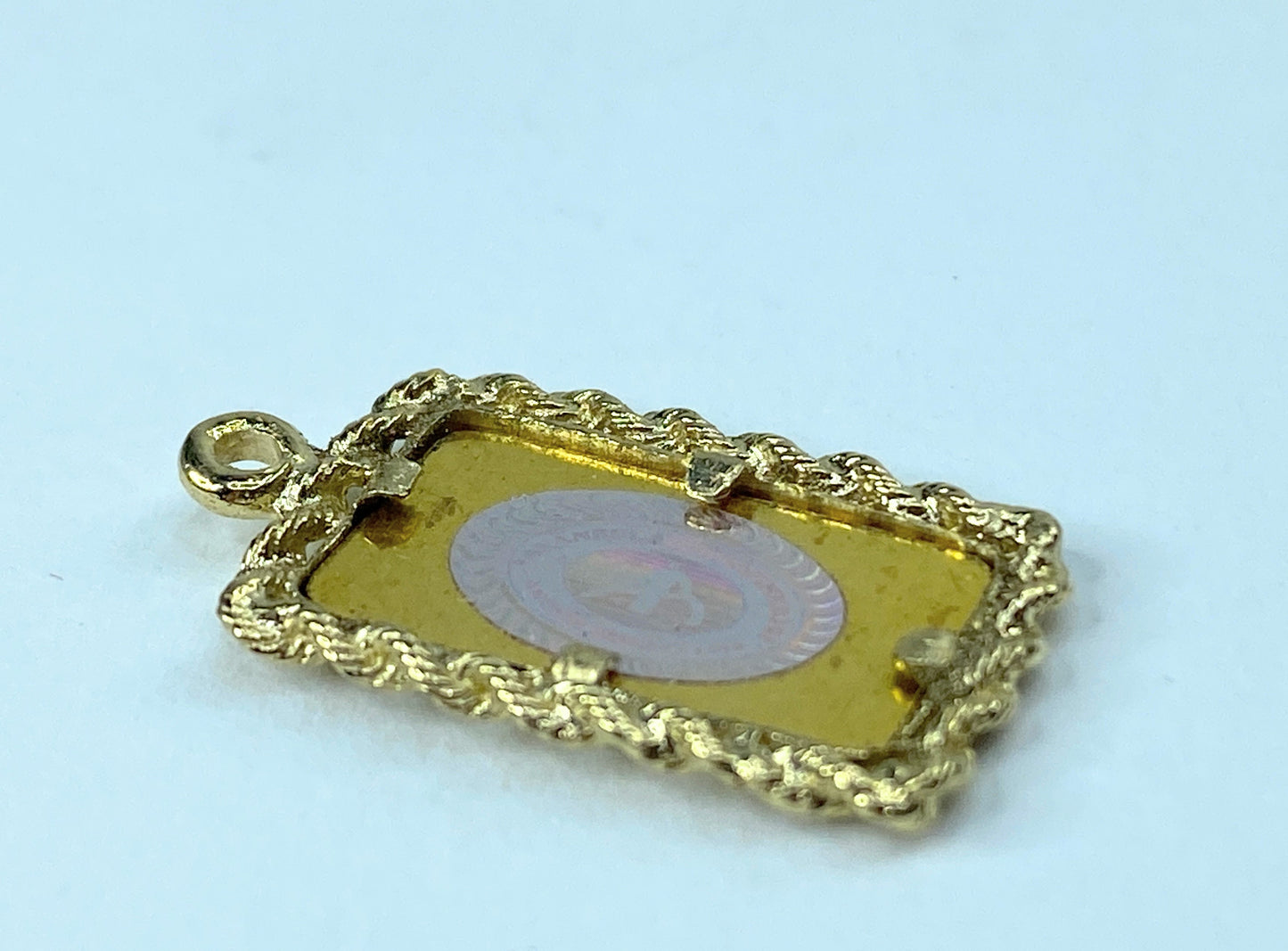 1.00gram Fine Gold Bar in 14K Gold Frame Vintage Charm/Pendant 2.4gm JR960