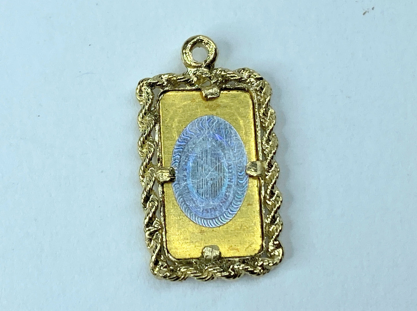 1.00gram Fine Gold Bar in 14K Gold Frame Vintage Charm/Pendant 2.4gm JR960