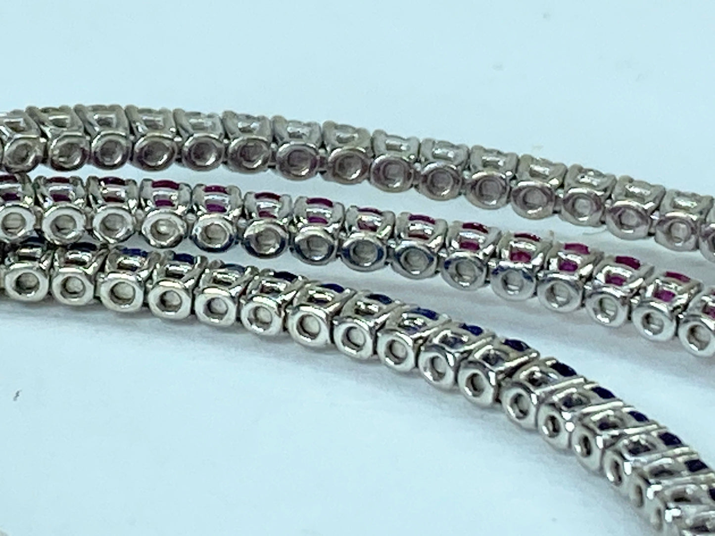 Large Advantage Bracelet Set in Sapphire, Diamond and Ruby 24g size 6.25" JR965