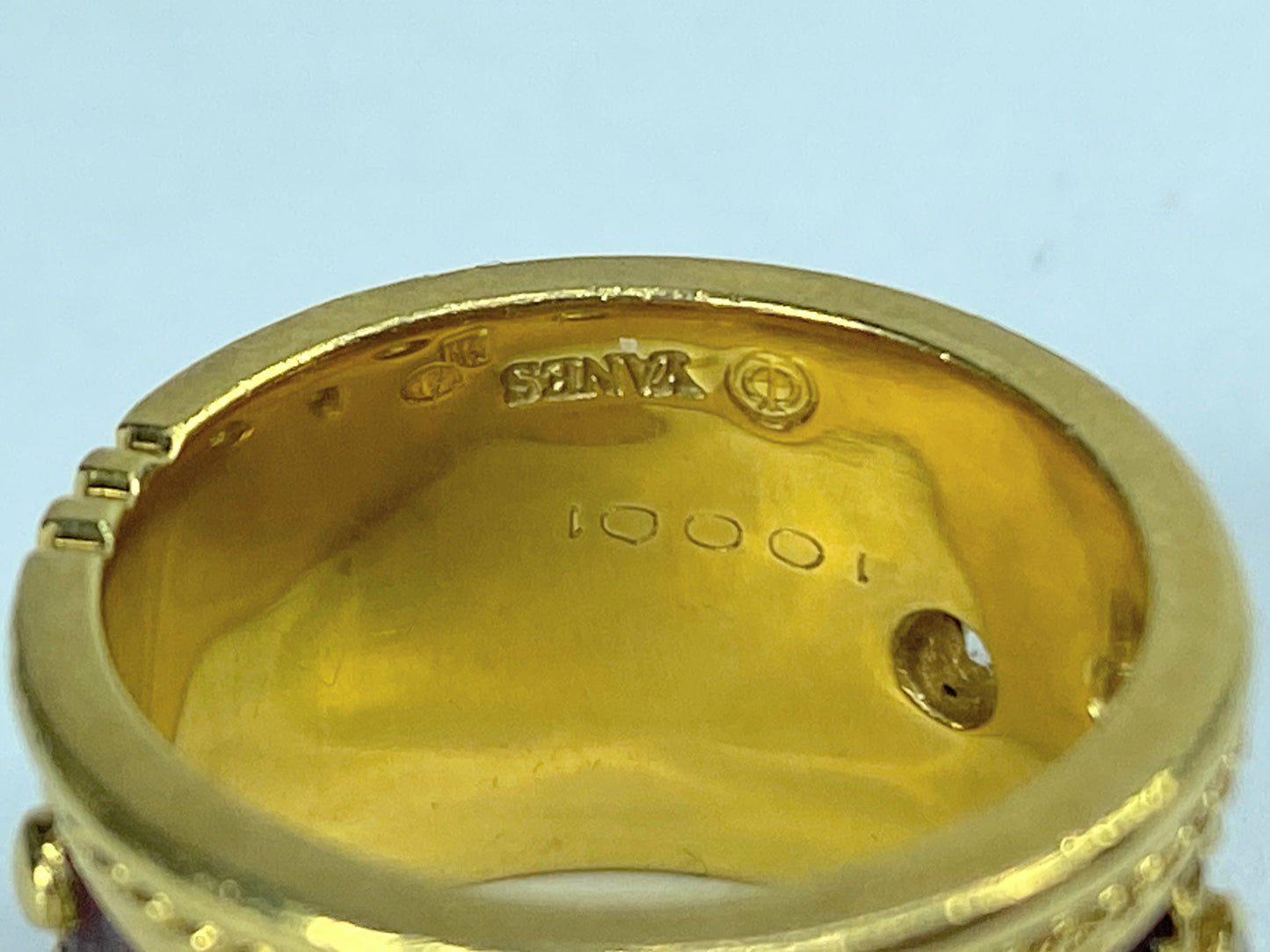 YANES's 'Malpica' collection Drum ring gold, diamonds, and enamel 16.9g JR969