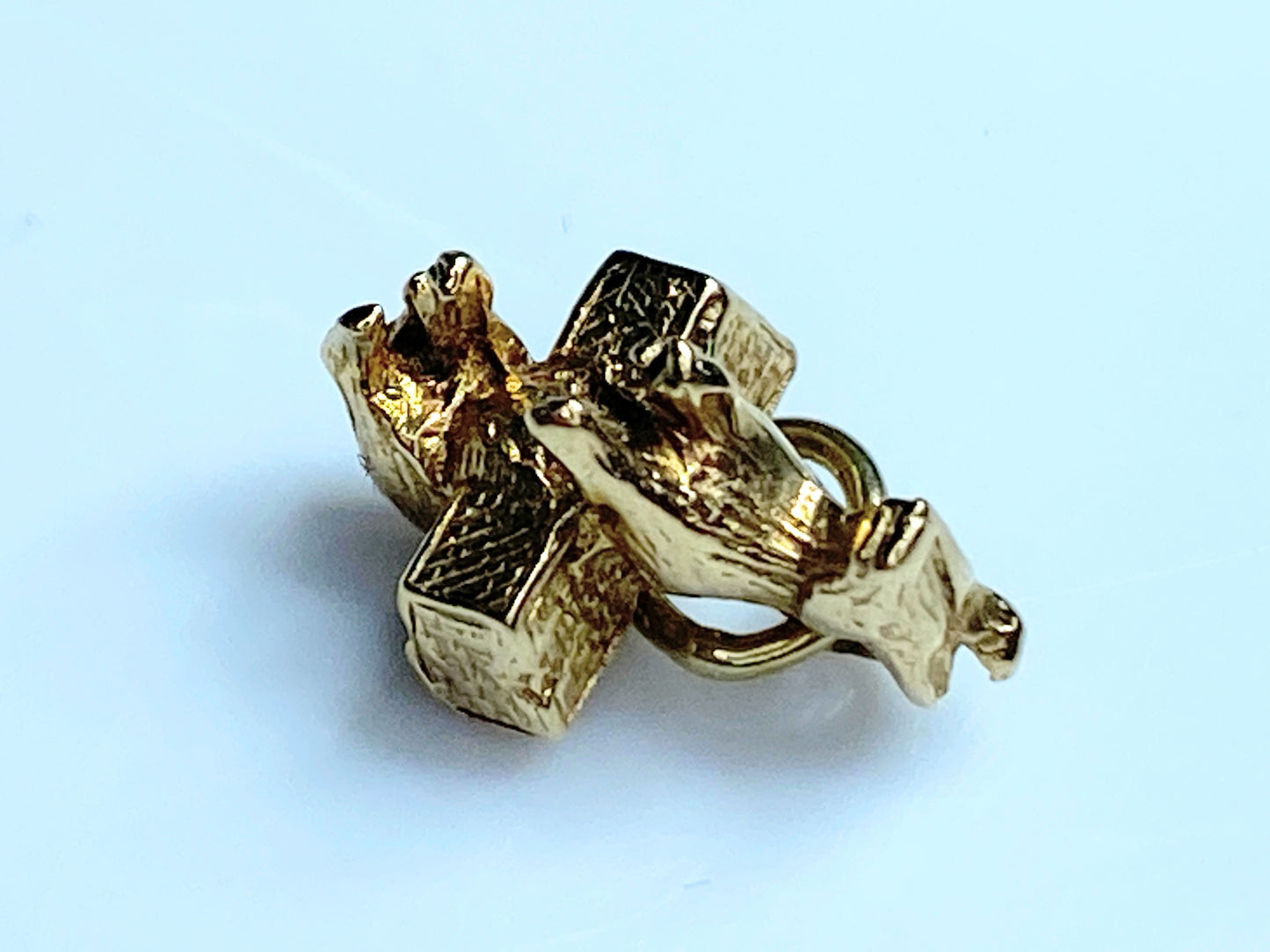 Vintage 9K carat gold Donkey with two load of goods