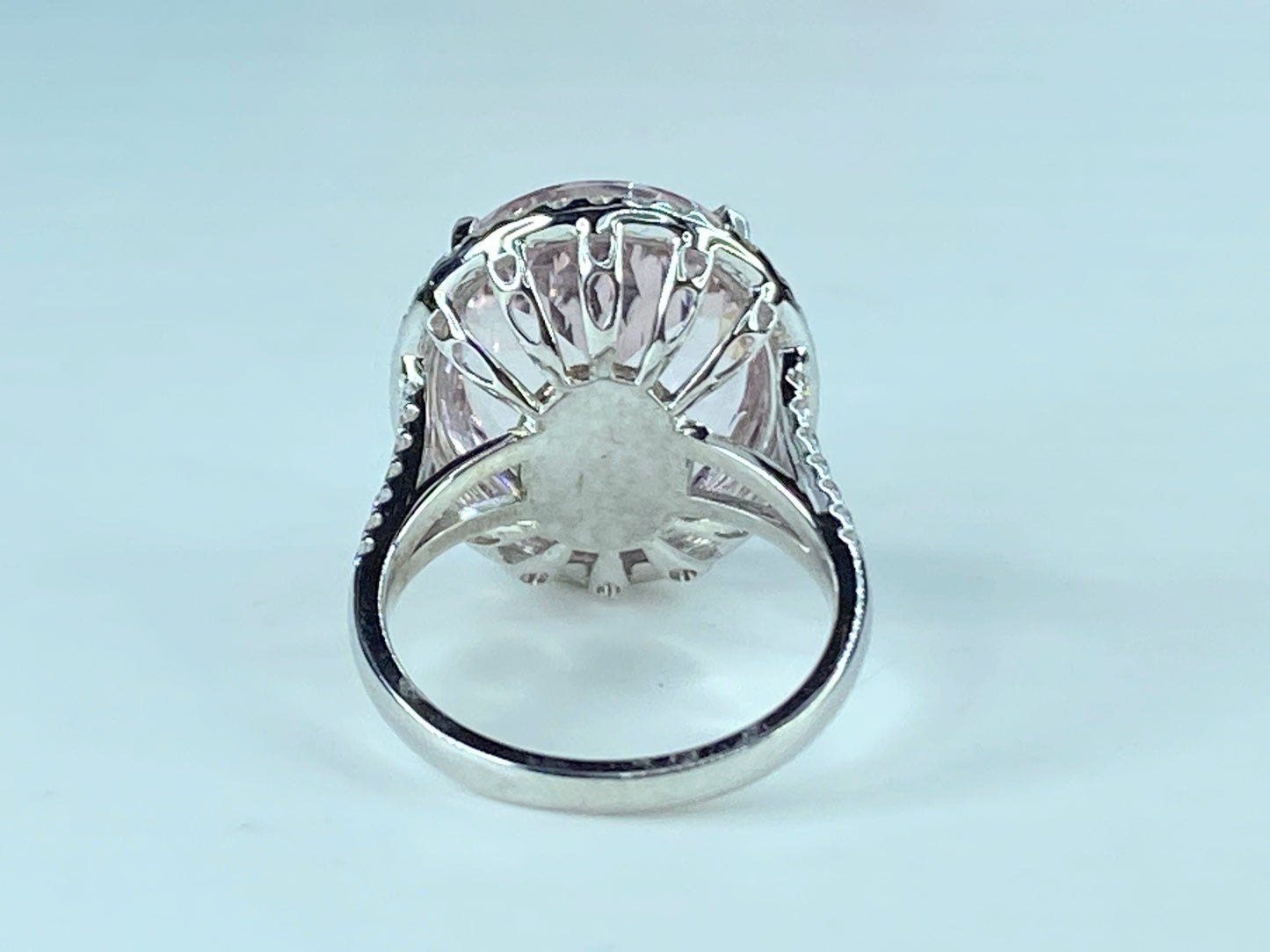 Certified 18K gold 11.3ct Morganite 0.9ct G/VS diamond ring 20.7g s6.5 JR427