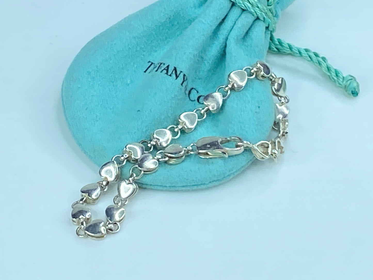 Tiffany & Co Sterling silver Heart Bracelet 8.1g 7.25" JR290