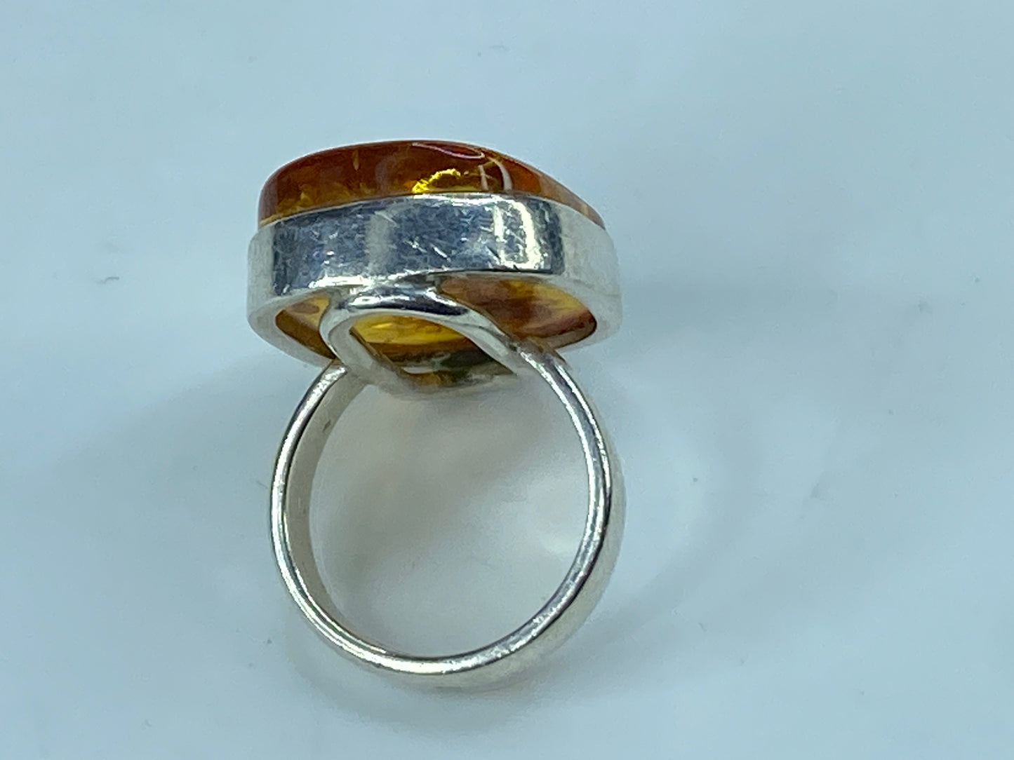 Authentic Baltic Amber .925 Sterling Silver Mid-century s5.5 6.3g JR295