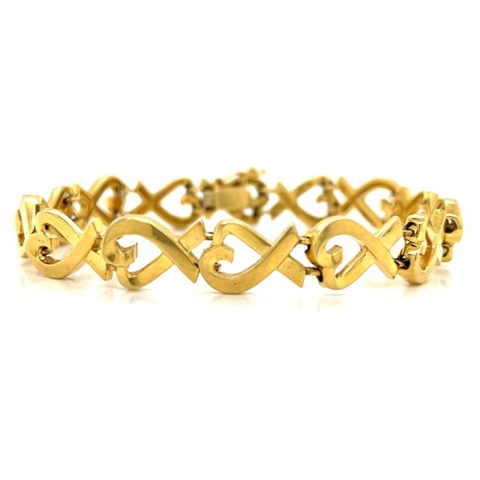 Tiffany & Co. 18k Yellow Gold Paloma Picasso Loving Heart Bracelet 6.75" JR9191