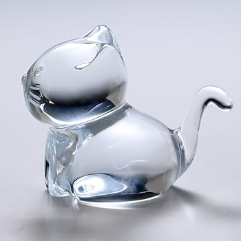 Baccarat Crystal Cat Figurine Clear Art Glass France Signed 4.0" A687