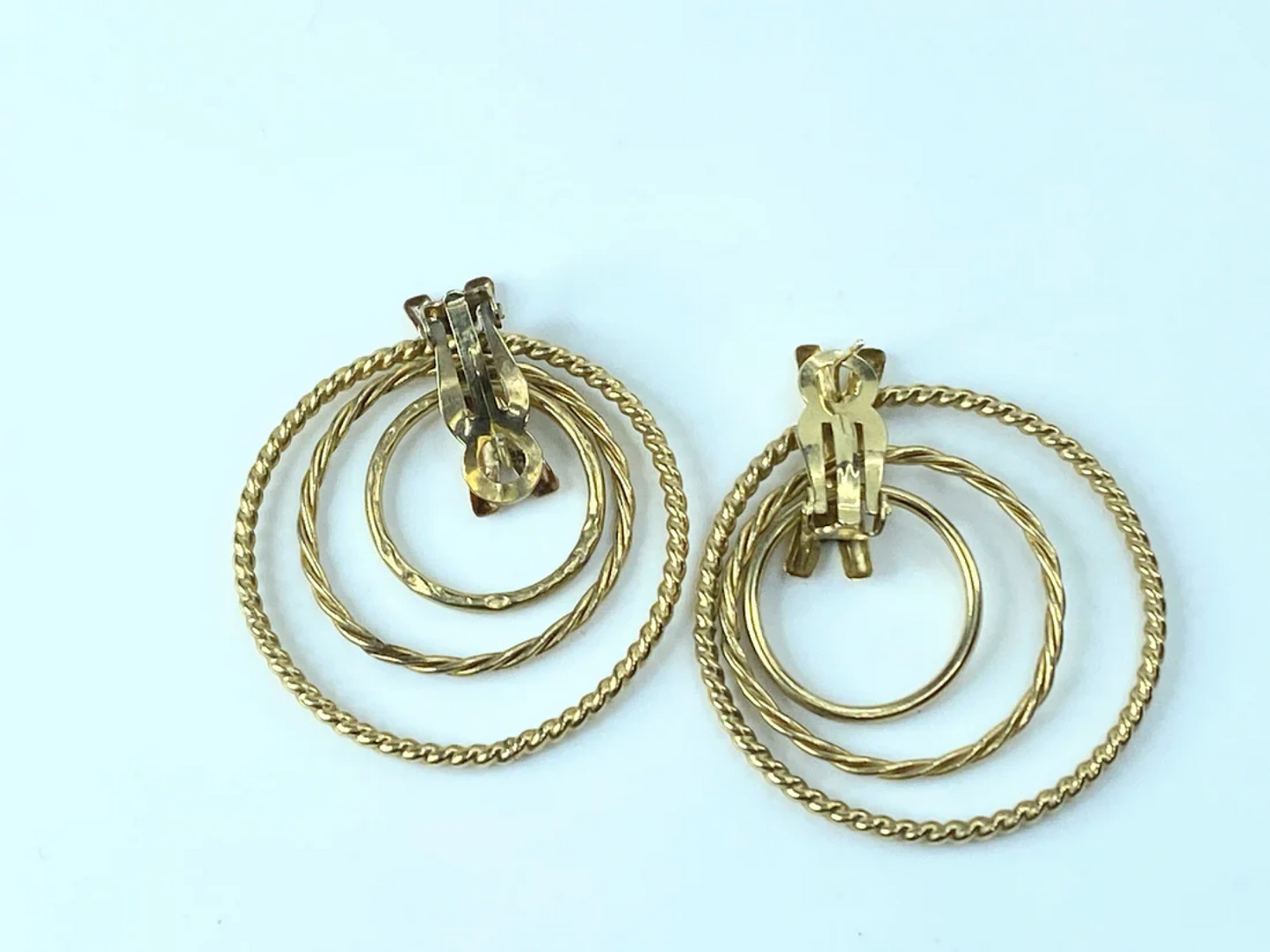 14K gold versatile triple hoops "X" dangle earring JR8996