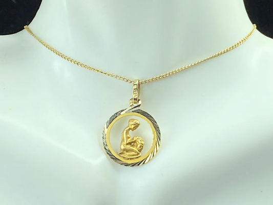 14K gold Zodiac Virgo pendant necklace