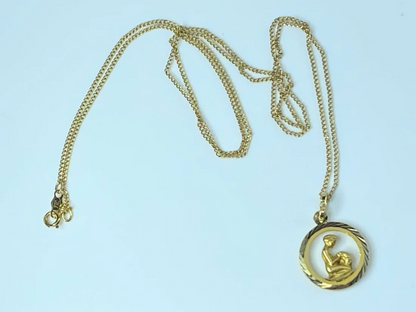 14K gold Zodiac Virgo pendant necklace