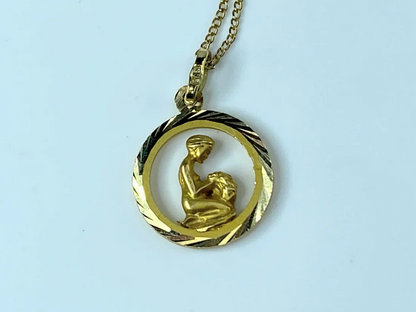 14K gold Zodiac Virgo pendant necklace