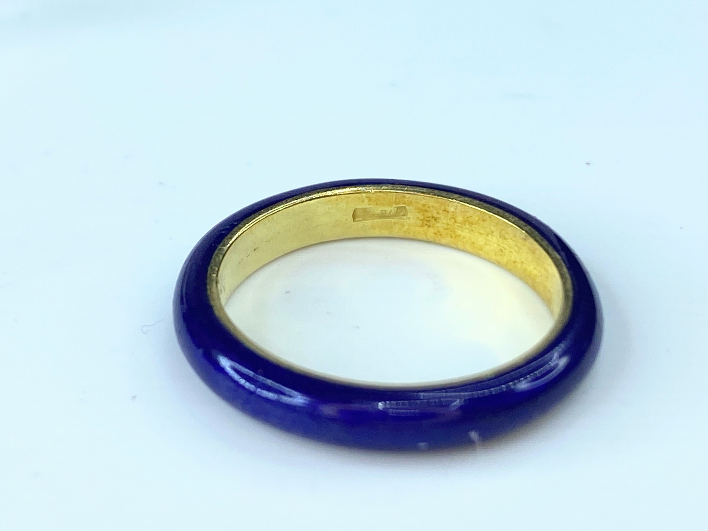 18K yellow gold Enamel ring band Italy