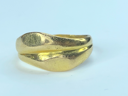 18K yellow gold twin Signet ring s8.25 3.9g