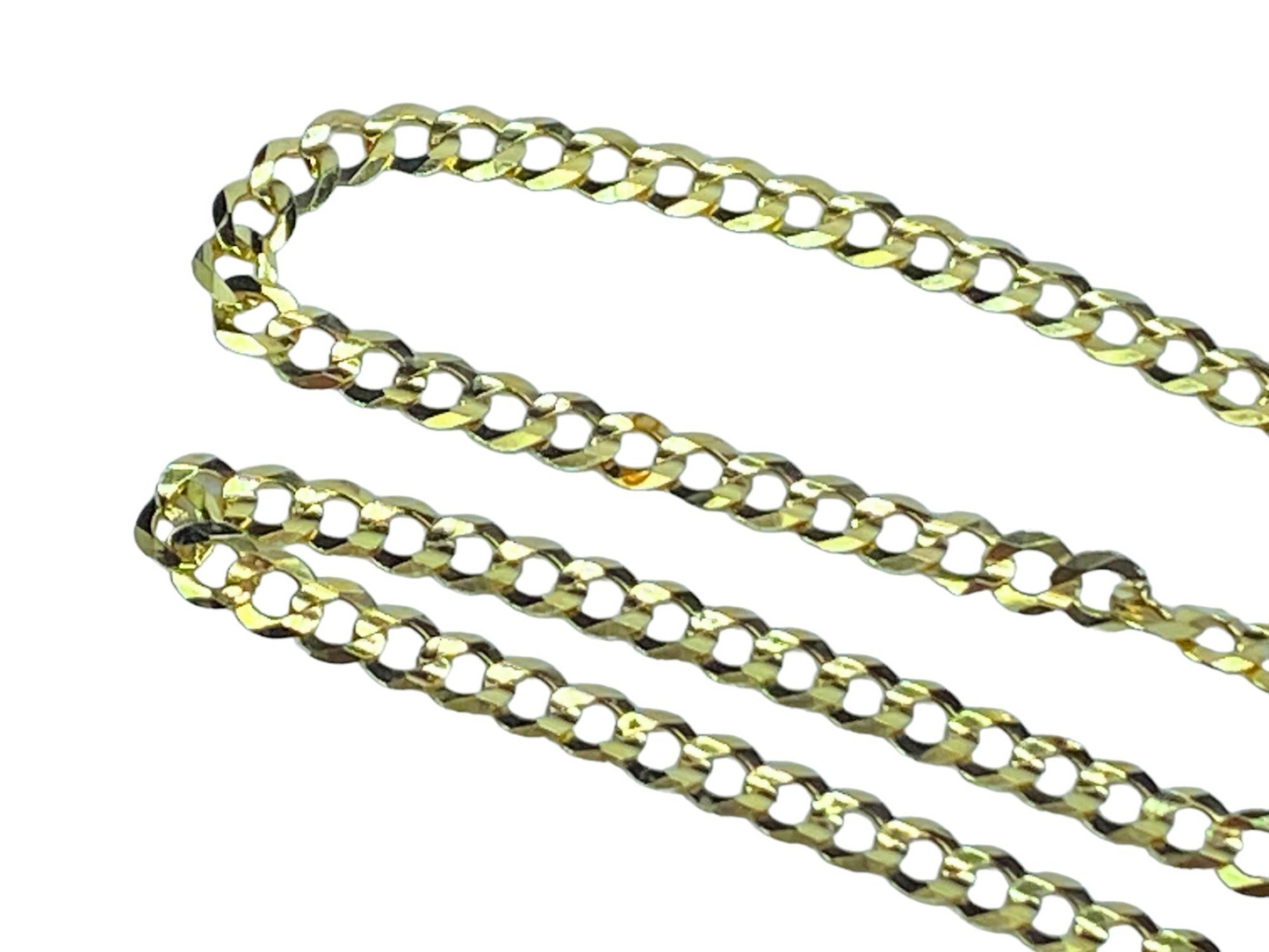 14K yellow gold 4.0mm Flat Curb link necklace 20"