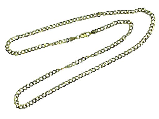 14K yellow gold 4.0mm Flat Curb link necklace 20"