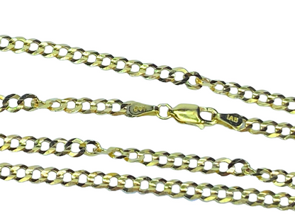 14K yellow gold 4.0mm Flat Curb link necklace 20"