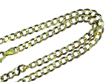 14K yellow gold 4.0mm Flat Curb link necklace 20"