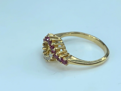 14K gold Natural Ruby Diamond cocktail ring JR89847