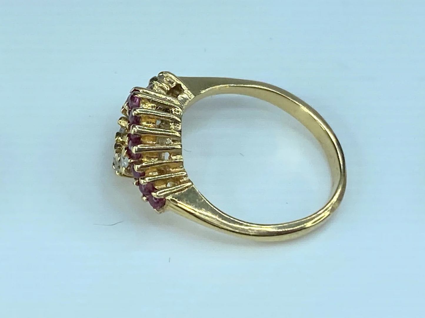 14K gold Natural Ruby Diamond cocktail ring JR89847