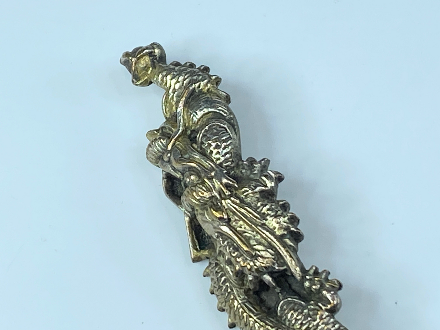 19th Century Japanese Coiling Dragon Menuki brooch pin