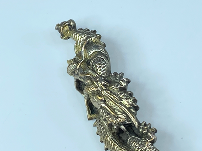 19th Century Japanese Coiling Dragon Menuki brooch pin