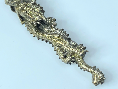 19th Century Japanese Coiling Dragon Menuki brooch pin