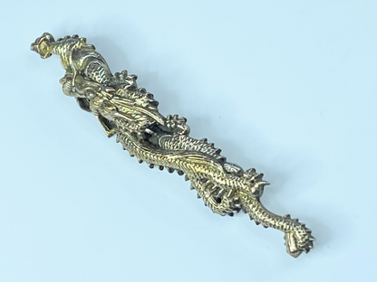 19th Century Japanese Coiling Dragon Menuki brooch pin