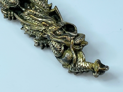 19th Century Japanese Coiling Dragon Menuki brooch pin