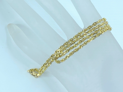 2.7mm Diamond cut Rope link necklace in 14K gold by Michael & Anthony