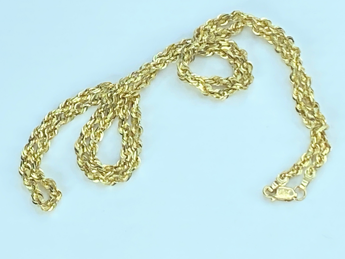 2.7mm Diamond cut Rope link necklace in 14K gold by Michael & Anthony