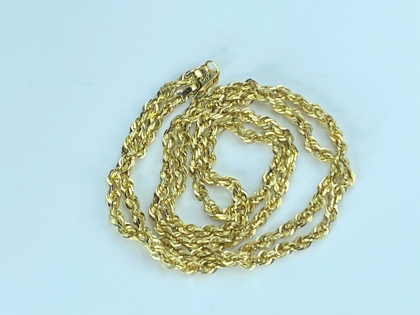 2.7mm Diamond cut Rope link necklace in 14K gold by Michael & Anthony