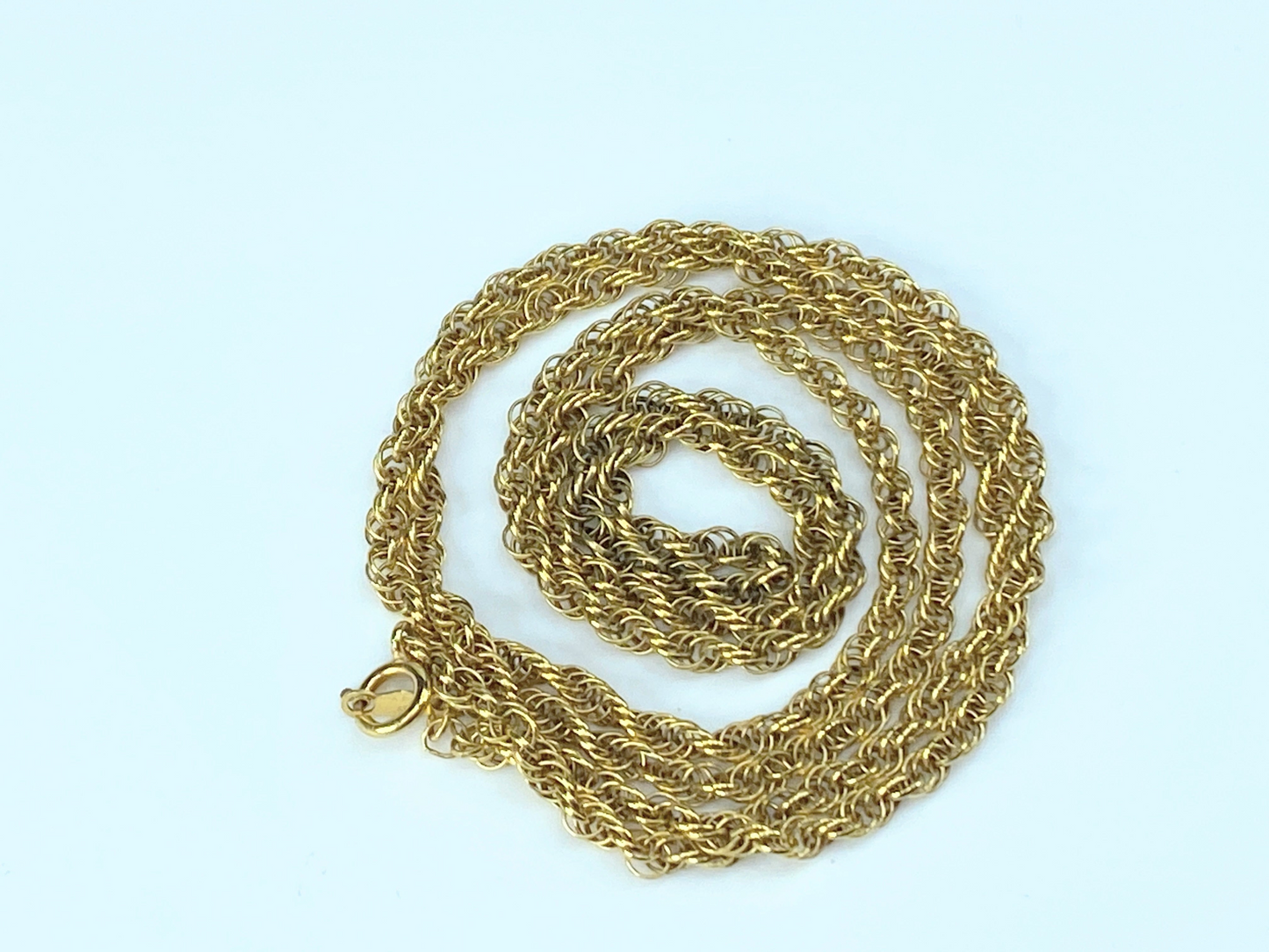 2.8mm extra long Rope link necklace in 14K yellow gold