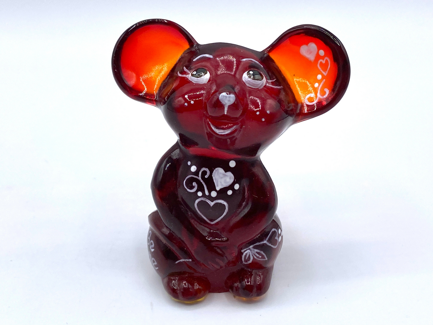 2019's  LTD Edition signed "BE MINE" red Amberina glass Mouse