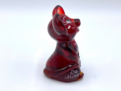 2019's  LTD Edition signed "BE MINE" red Amberina glass Mouse