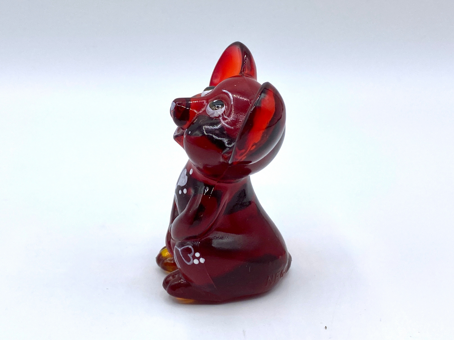 2019's  LTD Edition signed "BE MINE" red Amberina glass Mouse