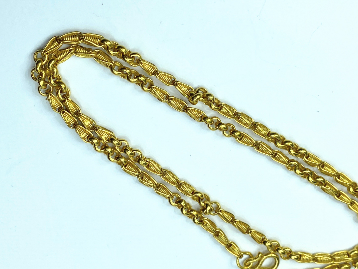 21 karat yellow gold 4.0mm fancy chunky link necklace 24" 45.4g JR8576