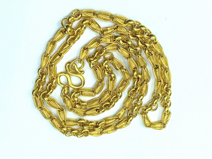 21 karat yellow gold 4.0mm fancy chunky link necklace 24" 45.4g JR8576