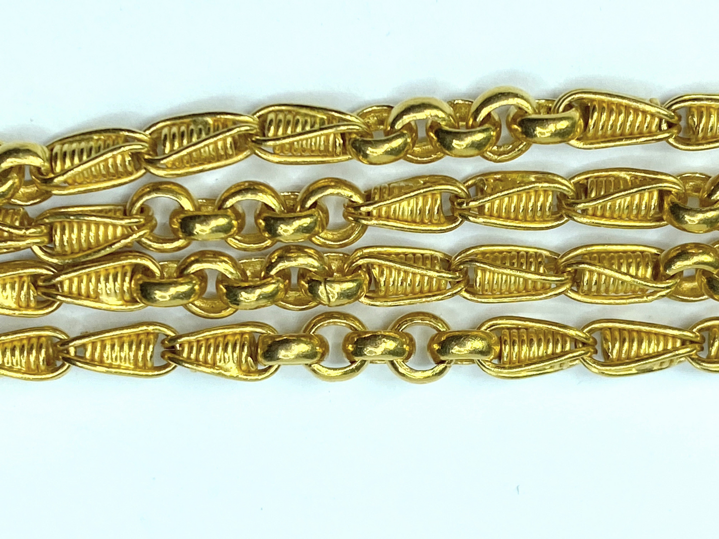 21 karat yellow gold 4.0mm fancy chunky link necklace 24" 45.4g JR8576