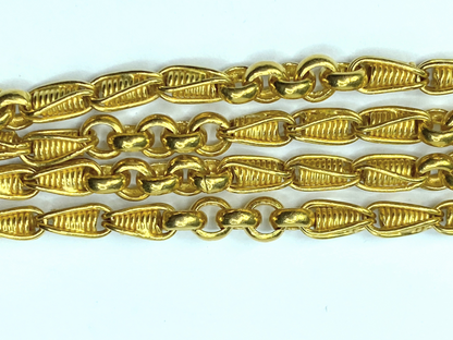 21 karat yellow gold 4.0mm fancy chunky link necklace 24" 45.4g JR8576