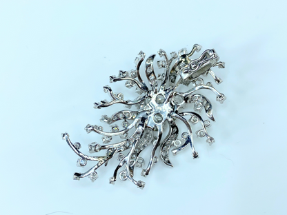 Appraised $18,000 14k gold 7.0ct G/Si1 Old Euro cut Diamond brooch 12.7g 2.0"